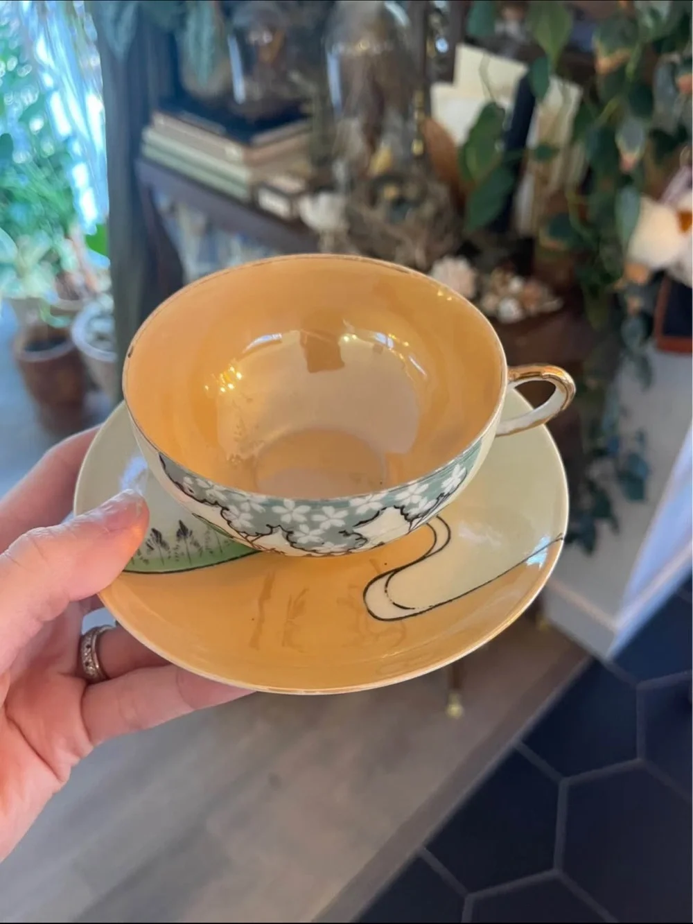 Vintage Japanese Lustre Ware Teacup and Saucer